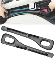 Beojonvy Autositz Lückenfüller, 2 Stück Universaler Car Seat Gap Filler Autositz Organizer Autositz Spaltfüller Autositz Gap Stopper Aufbewahrungsbox für Autositze mit 4 Lagerung Haken Schwarz
