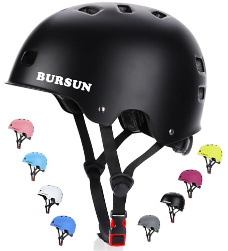 Bike Skateboard Helmet for Ages 5-8-14-16 Kids Youth Adults, Adjustable Multi-Sport Helmet for Scooter Bicycle Roller Skate Inline Skating Rollerblading Hoverboard Longboard, 3 Sizes