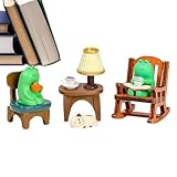 Statua della sedia a dondolo Rana | Decorazione da giardino in resina | Statua di rana seduta carina per giardino roccioso, portico, cortile, statua di rana decorativa da giardino per