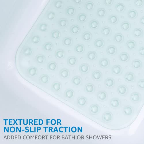 Slipx Solutions Power Grip Extra Long Bath Tub & Shower Mat 39X16, Wet Floor Non-Slip For Elderly & Kids Bathroom, 30% Longer Bathtub Mats, 200 Suction Cups, Drain Holes, Machine Wash, Green #TOP2