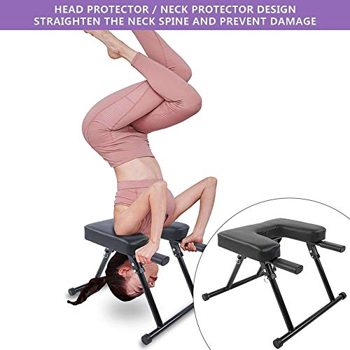 Brrnoo Yoga hoofdstand kruk, inklapbare inversiestoel multifunctionele fitness yoga hoofdstand stoel inversiebanken voor thuis fitness hoofdstandtraine - Image 6