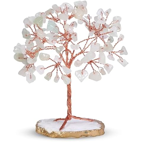 PYOR Green Aventurine Crystal, Crystal Tree, Crystal Gifts, Gemstone Tree, Spiritual Crystals, Positive Energy Decor, Home Decor, Bonsai Tree, Green Office Decor, Reiki Decor Cover