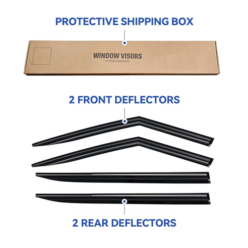 Image of Window Visors Rain Guards for 2024 2025 2026 Hyundai Santa Fe, Out-Channel Window Vent Wind Deflectors Visors Shades for 24 25 26 Santa Fe