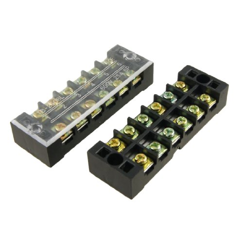 Uxcell a12031300ux0388 6 Position Screw Terminal Covered Barrier Strip, 5 Piece, 600V, 25 Amp