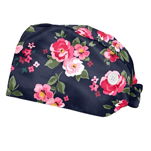 Couvre-chef unisexe avec motifs floraux - Chapeaux de travail respirants pour homme et femme x2