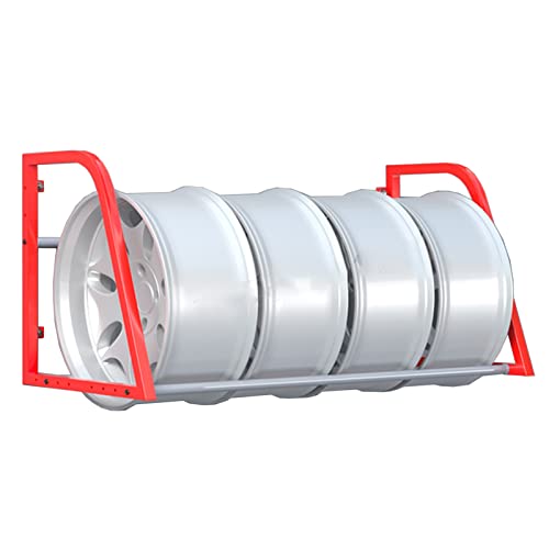 Generic Reifenregal Wandmontage Schwerlast, Rot 127cm