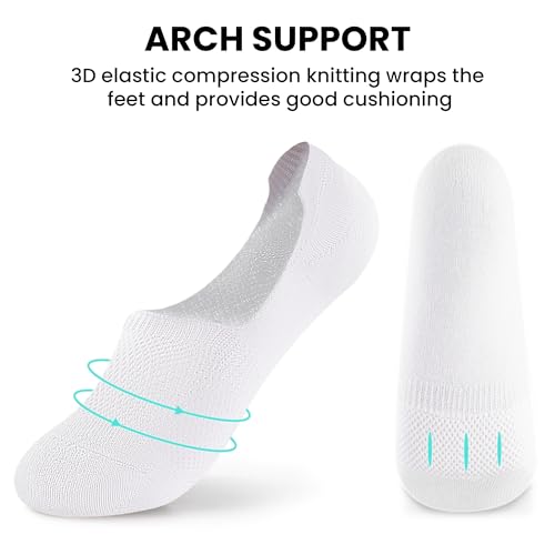 No Show Socks Womens - 6 Pairs Cotton Ankle Socks for Women, Cushioned Low Cut Casual Sock Invisible Flat Boat Liner4