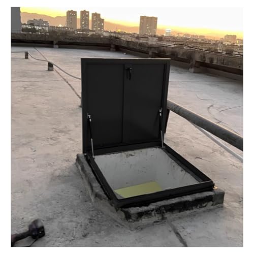 Commercial Steel Roof Access Hatch Galvanized Skylight Maintenance Door with Handle Rainproof Ceiling Entry Cover for Home & Industry (60x70cm)