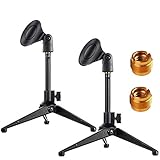 2-Pack Universal Desktop Microphone Stand Portable Adjustable Foldable Desk MIC Stand with Microphone Clip