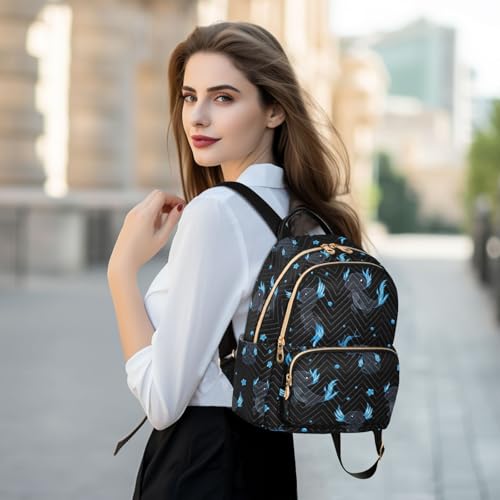 Image of Cute Axolotl Quilted Backpack Purse for Women Fashion Small Backpack M | Shoulder Bag Travel Casual Daypack
