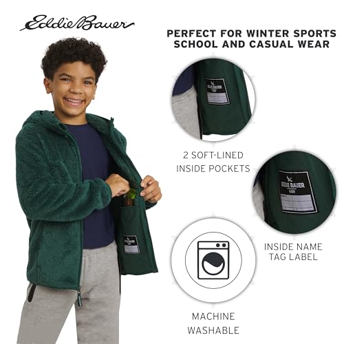 Image of Eddie Bauer Girls' Quest Plush High Pile Faux Sherpa Hooded Jacket