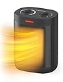 1500W Small Space Heater, Electric Heaters for Indoor Use, Portable Space Heater with Adjustable Thermostat, 900W/1500W, Portable heater for Bedroom and Office
