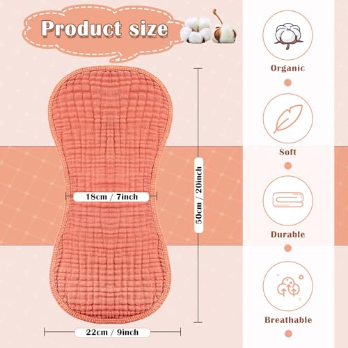 Image of Frienda 8 Pack Muslin Burp Cloths for Baby Large 20 x 10 Inch Cotton Burp Rags for Spit up Drool Absorbent Soft Multicolor Wash Cloths Diapers for Newborn Girl Boy Essential Shower Gift(Sweet Color)