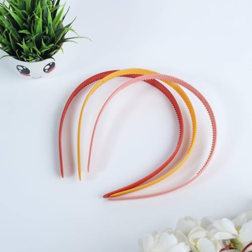 Image of ANNA CREATIONS 12 Pcs Plastic Headbands with Teeth Durable, Lightweight Sports Hair Bands for Women, Girls, Teens & Kids Non-Slip Hair Accessories (Matte Finish-1.2 cm)