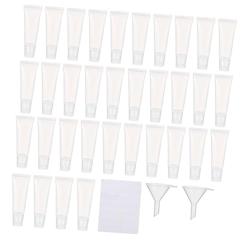 Ipetboom 50 Pcs Manguera De Lápiz Labial Tubo De Brillo De Labios Recargable Viaje Tubo Vacio Tubos Vacíos Tubo De Compresión Cosmético El Plastico Transparent