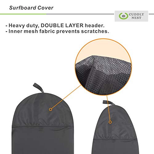 Cuddly Nest Surfboard Storage Cover, Stretch Surf Board Sock Cover For Shortboard, Funboard And Longboard (Black, Up To 8.5’ Round Nose) #TOP4
