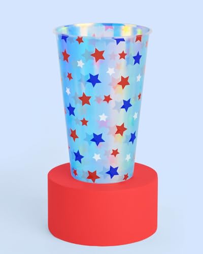 Xofettifourthofjulypartydecorationsiridescentplasticcups16disposable16ozcupsusapartyfavorsamericanflagpartysupplies4thofjulydecorationsredwhiteandbluedecor Urban Country Home Decor Xo fetti fourth of july party decorations iridescent plastic cups 16 disposable 16 oz cups usa party favors american flag party supplies 4th of july decorations red white and blue decor urban country home decor