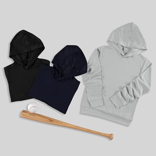 PURE CHAMP 3 Pack Mesh Boys Hoodies Active Athletic Quick Dry Pullover Hoodies For Boys Essentials Hoodie Lightweight 4-203