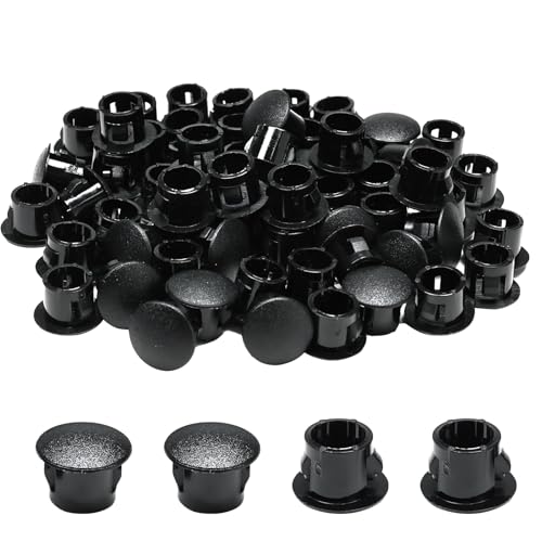 Image of 70PCS 5 /16 in /8 mm Plastic Plug for Round Hole, Snap in Locking Flush Type Panel Plugs Fastener Door Screw Hole Covers for Kitchen Cabinet Furniture Electric Box, Tube Pipe Choke Plug