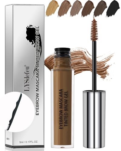 Waterproof Tinted Brow Gel-Long Lasting Smudge-Proof Liquid Eyebrow Makeup,Eyebrow Mascara Tinted Brow Glue,Eye Brow Filler,Volumizing Enhance Brow Mascara for Women, With Brow Razor Brush-02 Auburn