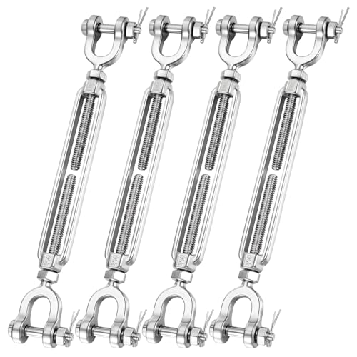 1/2"x9" Stainless Steel Turnbuckle Heavy Duty Cable Tensioner 4Pack