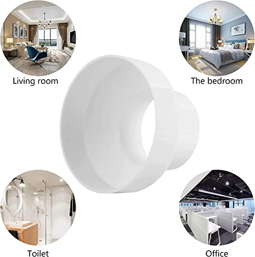 EVERMARKET Duct Reducer 6 to 4 inch Duct Adapter HAVC Pipe Connector for Inline Ventilation System (150mm to 100mm), White - Image 3