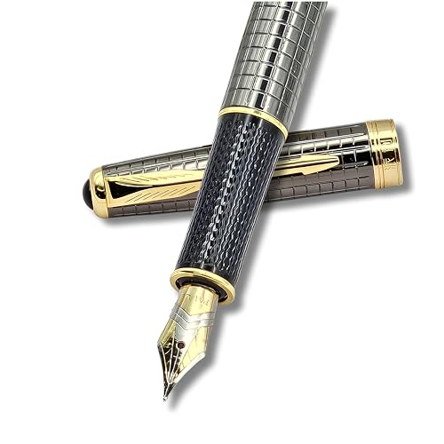 Image of Venti Fountain Pen - Metal Luxury Pen, Schmidt Nib (Medium), Best Pen Gift Set for Men & Women, Professional, Executive, Office, Nice Pens,Return Gift (F111-Grey)