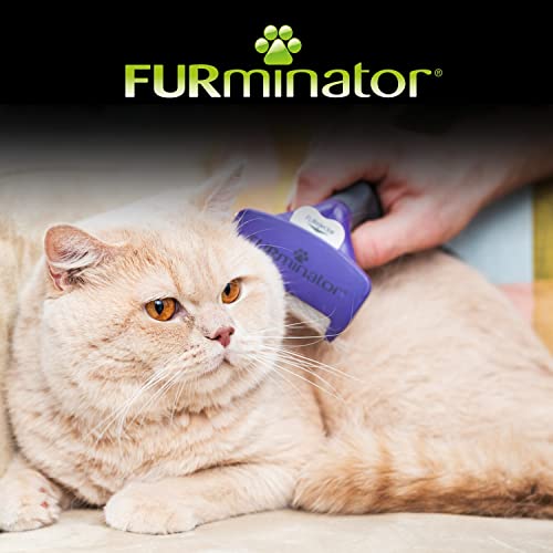 Furminator Ferramenta de remoção de pelo para gatos de cabelo curto médio/grande, M