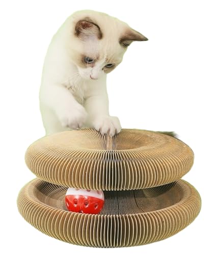 Rascador para gatos acordeón con juguete interactivo miniatura 1