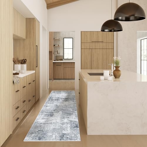 Machine Washable Runner Rugs for Kitchen: 2'x6' Hallway Runner Rug Stain Resistant Non Slip Abstract Floor Rug with Rubber Backing Non Shedding Soft Carpet Runners for Indoor Entryway Bedside Bedroom