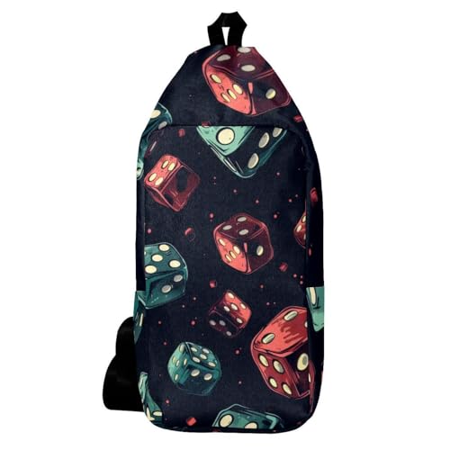 Sac à dos à bandoulière en dés Unregular rouge et bleu 16x36cm