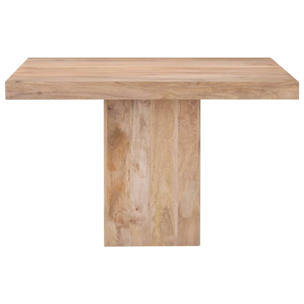Mesa de comedor de 120 x 120 cm, mango de madera maciza de acabado natural, moderna mesa de madera con base robusta, mesa de cocina para comedor, salón y balcón