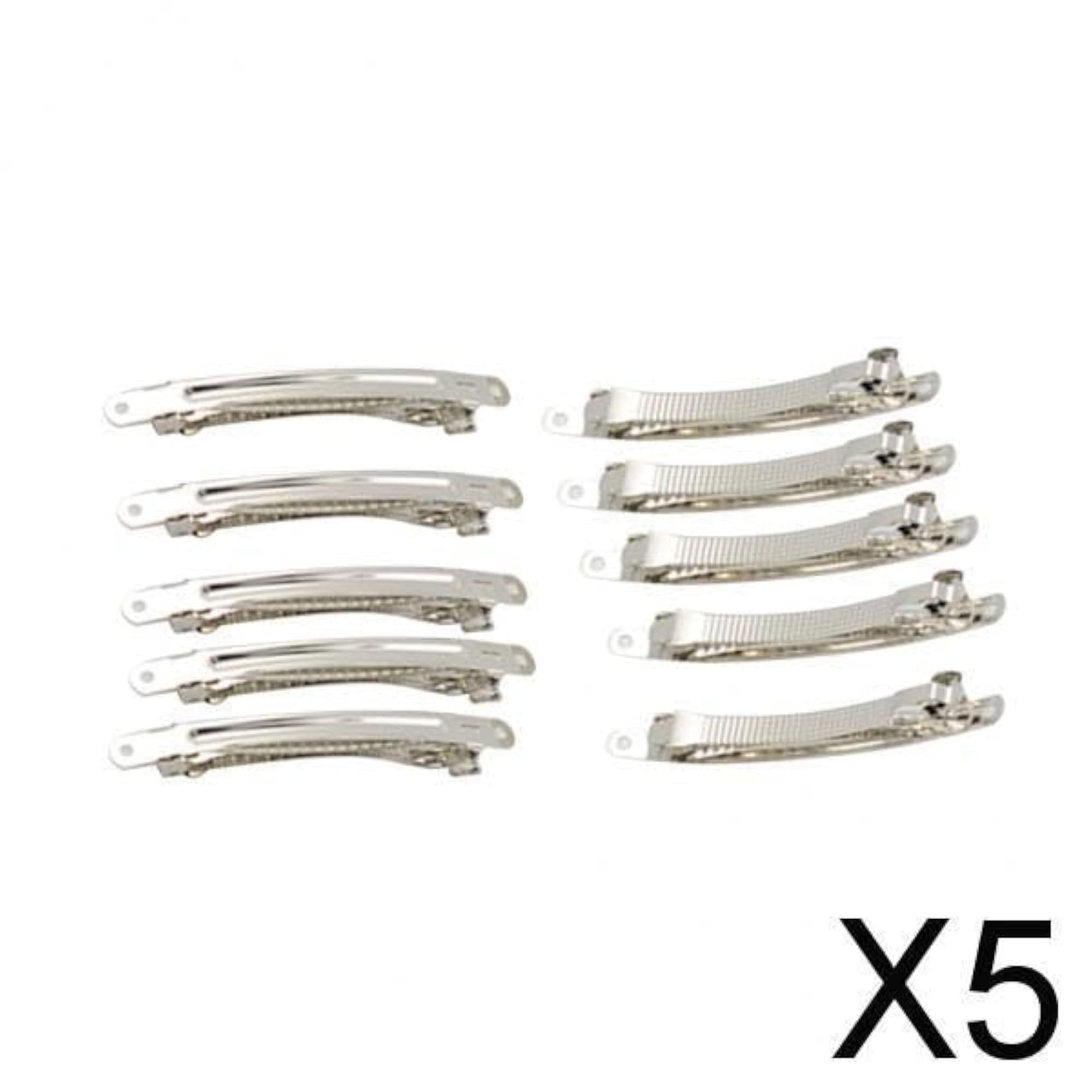 5x10pcs Silver French Style Hair Clips, DIY Craft