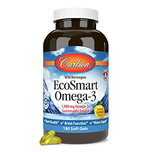 Carlson-EcoSmart-Omega-3-1000-mg-Omega-3s-Sustainable-Source-Heart-Health-Brain-Function-Vision-Support-Lemon-180-Softgels