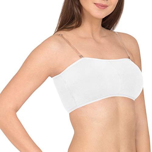 Image of PLUMBURY Cotton Padded Tube Bra for Women, Size M to XL