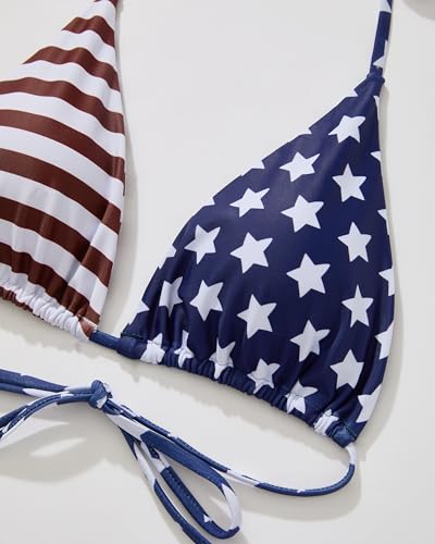 Image of MOSHENGQI Women Sexy Brazilian Bikini 2 Piece Spaghetti Strap Top Thong Swimsuit Bathing Suit