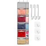 Over the Door Weekly Clothes Organizer - 5 Shelf Hanging Closet Storage with Day of the Week Labels - Weekly Clothes Organizer For Kids - Space-Saving Over Door or Wall Hanging Organizer (Grey)
