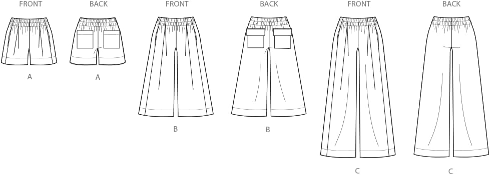Simplicity SS3105A Misses' Pull-on Shorts and Pants Sewing Pattern Packet, Design Code S3105, Sizes XS-S-M-L-XL-XXL