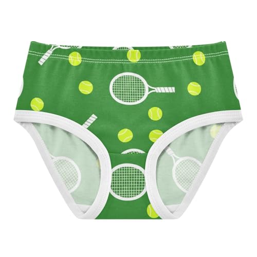 Cotton Toddler Underwear Floral Tennis Rackets Balls Green Panties for Girl Personalized Undies Kids Briefs 2t