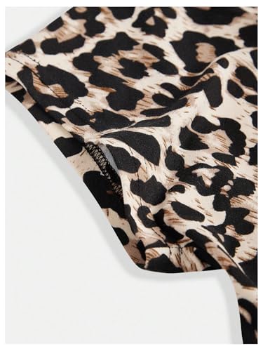 GORGLITTER Girl's Leopard Cheetah Y2k T Shirt Open Back Short Sleeve Crop Top Boat Neck Slim Fit Tee3