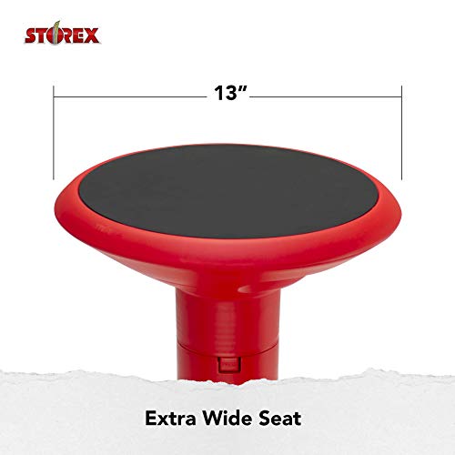 Image of Storex Wiggle Stool - Active Flexible Seating for Classroom and Home Study, Adjustable 12-18 Inch Height, Red (00302U01C)