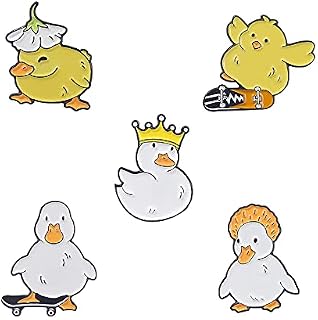 5 Pieces Cute Yellow Duck Brooch Pin Coat Collar Badge Clothing Bag Accessory for Women Men Girls Boys