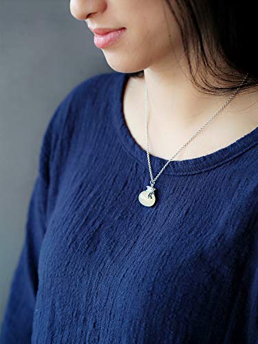 Collier avec pendentif calcédoine naturelle chaîne argent