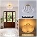 TinHon Milk Glass Ceiling Light Fixture, 15.7'' Vintage Gold Semi Flush Mount Ceiling Light, 3-Light Brass Modern Ceiling Light for Hallway Entryway Foyer Living Room,E26