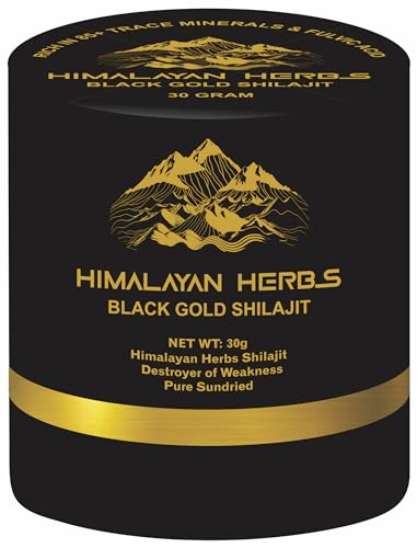 HIMALAYAN HERBS Shilajit Resin, Best Shilajit Pure Himalayan Organic 30g - Sundried Gold Grade 100% Pure, Rich in 85+ Trace Minerals Fulvic Acid & Humic Acid, Immune System & Vitality Booster