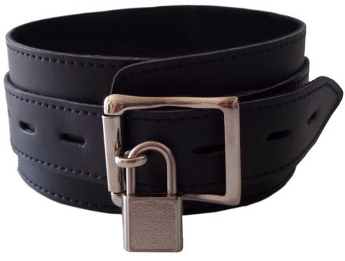 Bondage Leder Halsband in schwarz abschliebar mit Schloss Halsfessel :  Amazon.de: Drogerie & Krperpflege