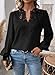 Falechay Black Tops Tunic Tops Vneck Shirts Long Sleeve Blouses For Women Fashion 2025 Dot Babydoll Lace Tassel Swiss Boho Clothing S