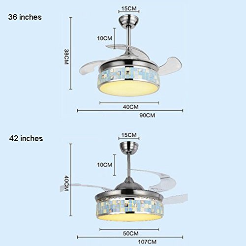 Ventilateur de plafond LED 42 pouces avec télécommande pour chambre et restaurant