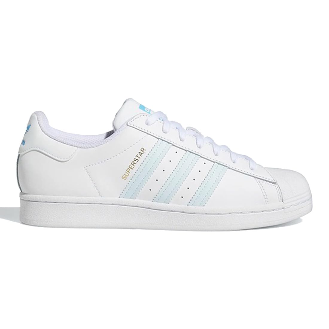 adidas Mens Superstar Low Shoes, FTWWHT/SKYTIN/SKYRUS Size 8-