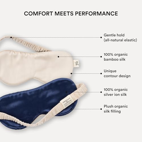 Image of Clementine Mulberry Silk Sleep Mask | Full Blackout Contoured Eye Mask for Sleeping | Organic & Non-Toxic | Oversized Night Blindfold | Hypoallergenic & Frizz-Free Eye Cover for Deep Sleep